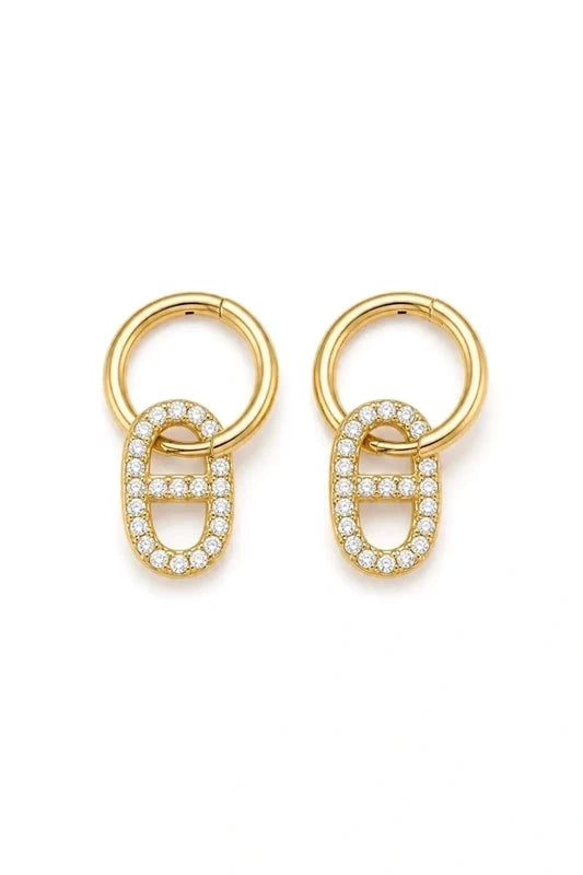 Boucles d’Oreilles Maille Marine Zirconium – Éclat Chic