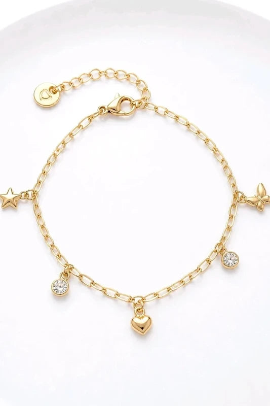 Bracelet Cœur & Étoile en Acier Inoxydable – Délicatesse Intemporelle
