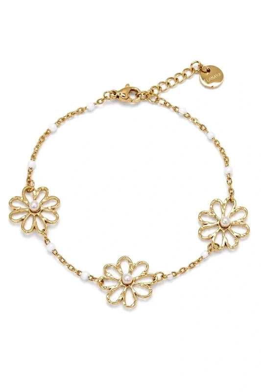Bracelet Fleurs Perlées – Douceur & Féminité