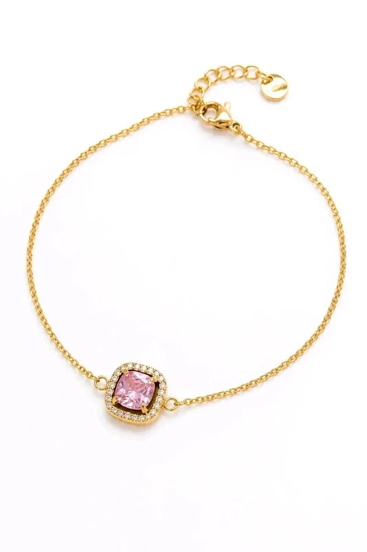Bracelet Zirconium Carré – Éclat Chic en Acier Inoxydable