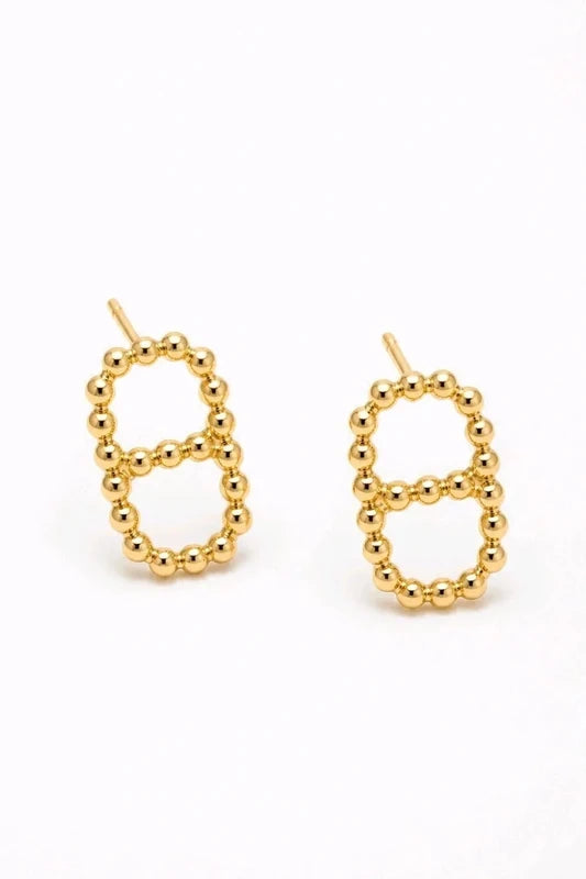 Boucles d'Oreilles Maillon Perlé en Acier Inoxydable – Élégance Minimaliste