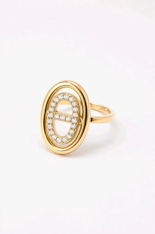 Bague Maille Marine en Acier Inoxydable – Élégance Chic & Tendance