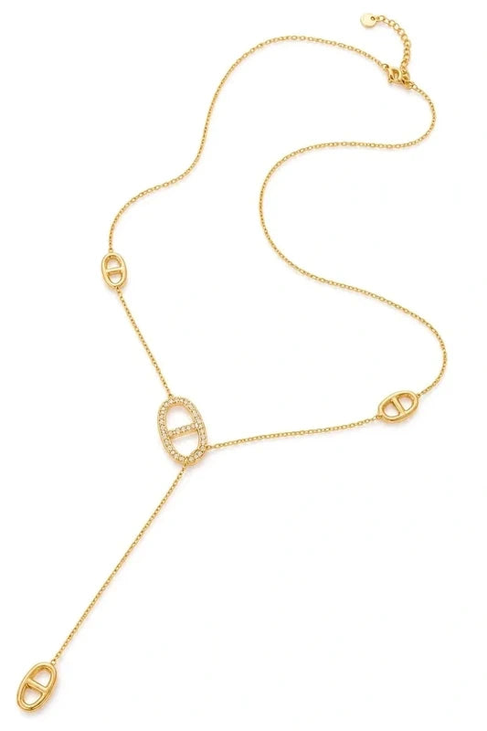 Collier Y Maille Marine Strass – Élégance Lumineuse
