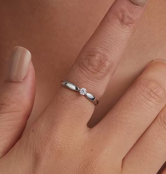 Bague moissanite en argent 925