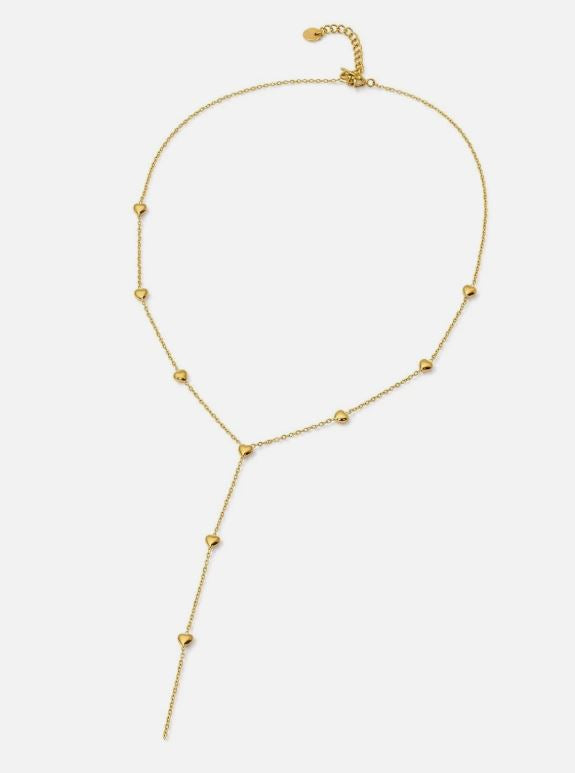 Collier Y cœur en acier inoxydable – pendentif tendance