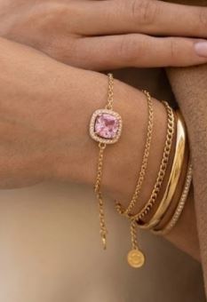 Bracelet Zirconium Carré – Éclat Chic en Acier Inoxydable