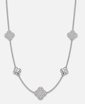 Collier Trèfle Strass – Acier Inoxydable argenté
