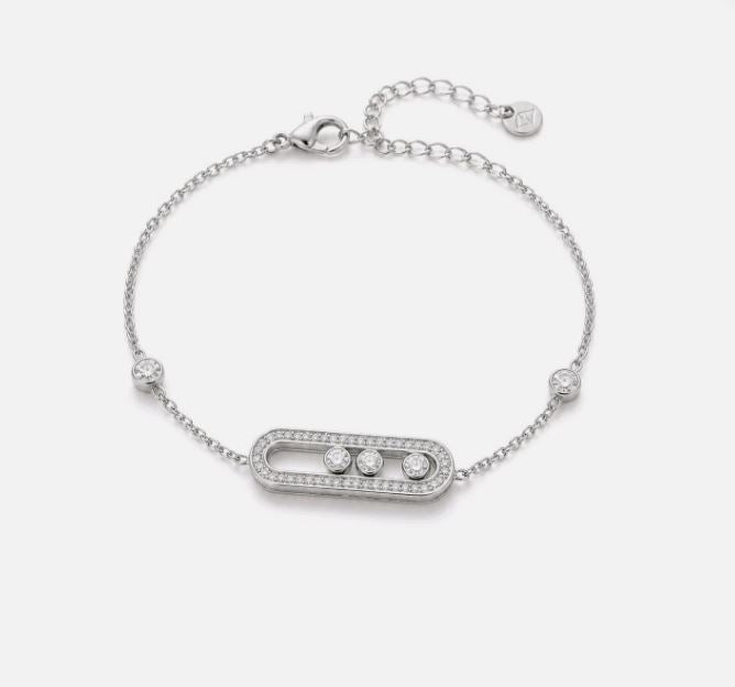 Bracelet Strass Trois Pierres acier inoxydable – Élégance & Éclat