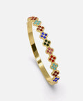 Bracelet Jonc Fleurs Strass – Éclat Coloré