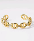 Bracelet Jonc Maille Marine Strass en Acier Inoxydable