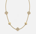 Collier Trèfle Strass – Acier Inoxydable Doré