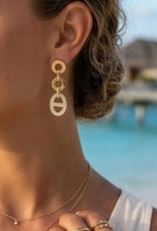 Boucles d’oreilles pendantes en acier inoxydable avec zircon scintillant