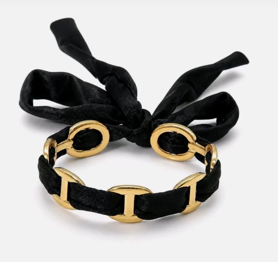Bracelet Jonc Tissu en Acier Inoxydable – Chic & Tendance