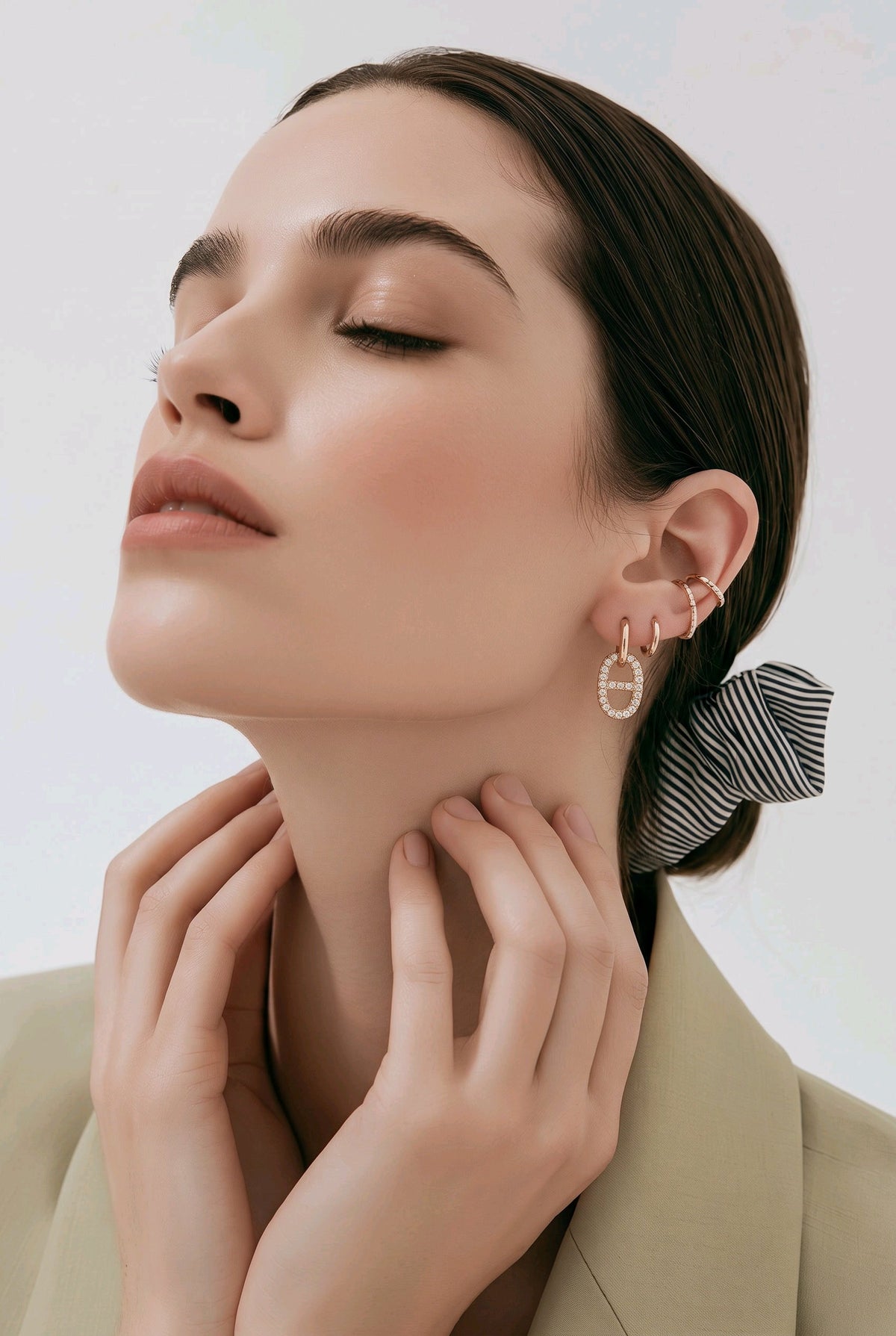 Boucles d’Oreilles Maille Marine Zirconium – Éclat Chic