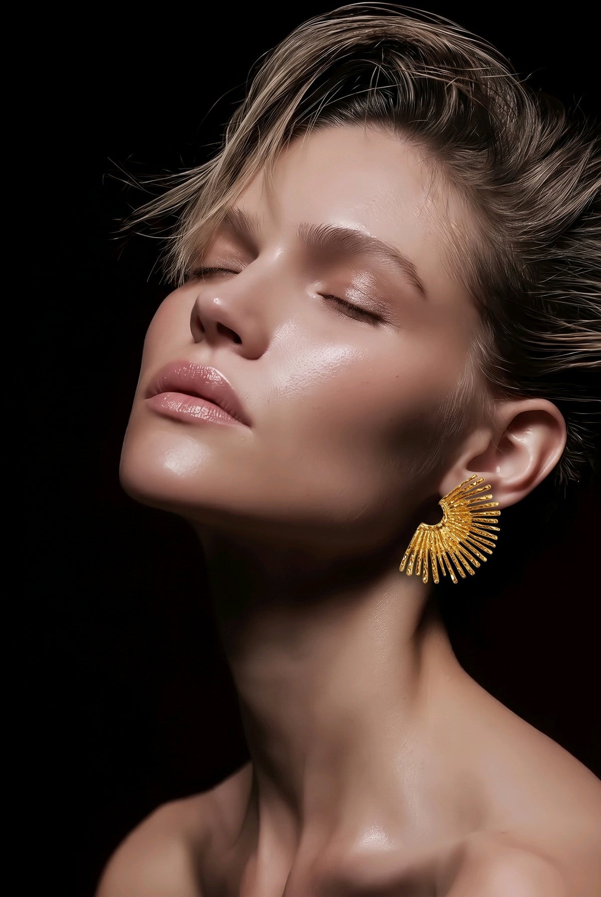 Boucles d’Oreilles Rayon de Soleil – Éclat Doré