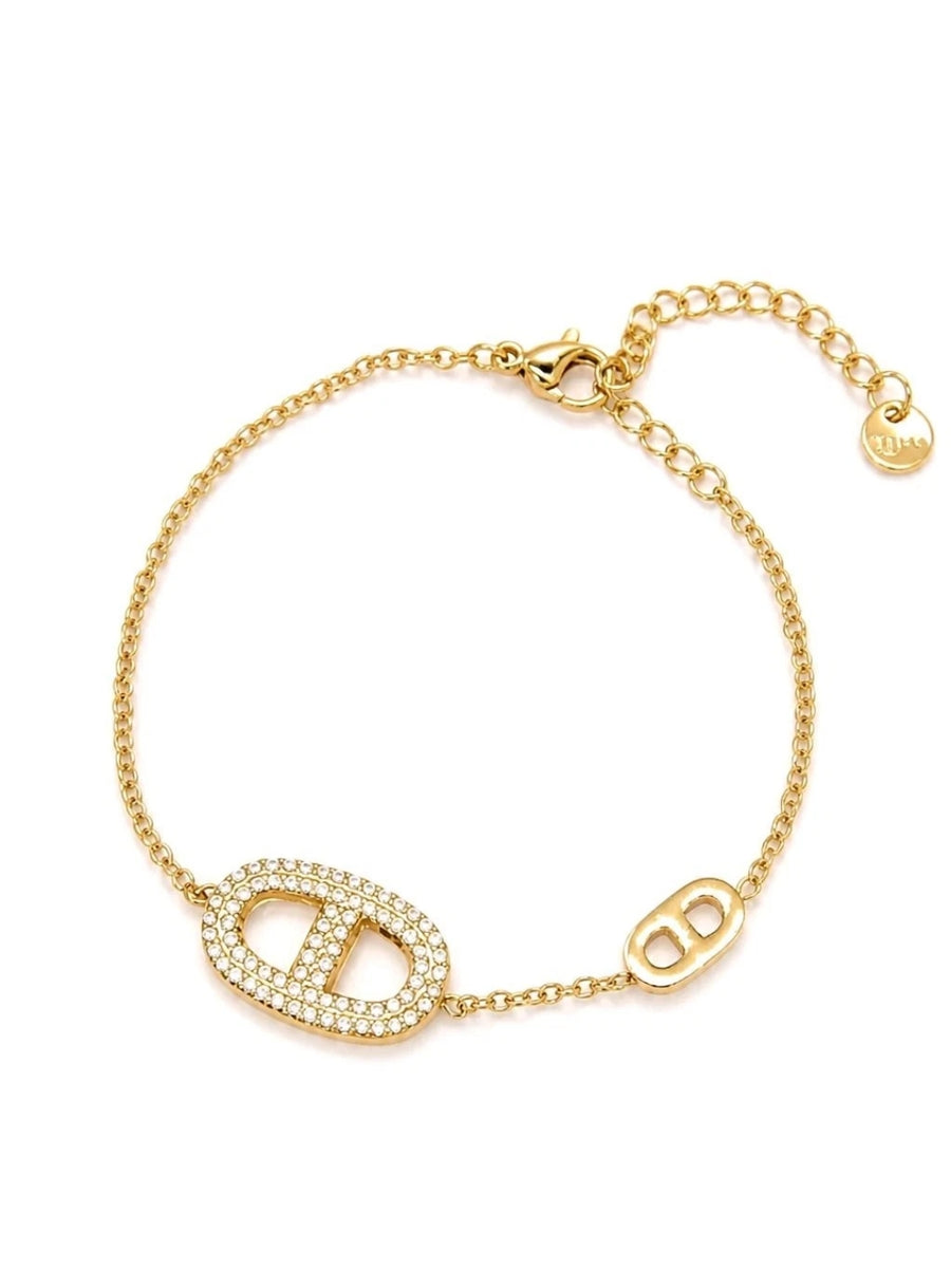 Bracelet Maille Marine Zirconium acier inoxydable – Éclat Chic