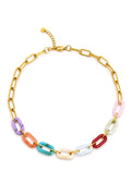 Collier maille résine chaîne en acier inoxydable