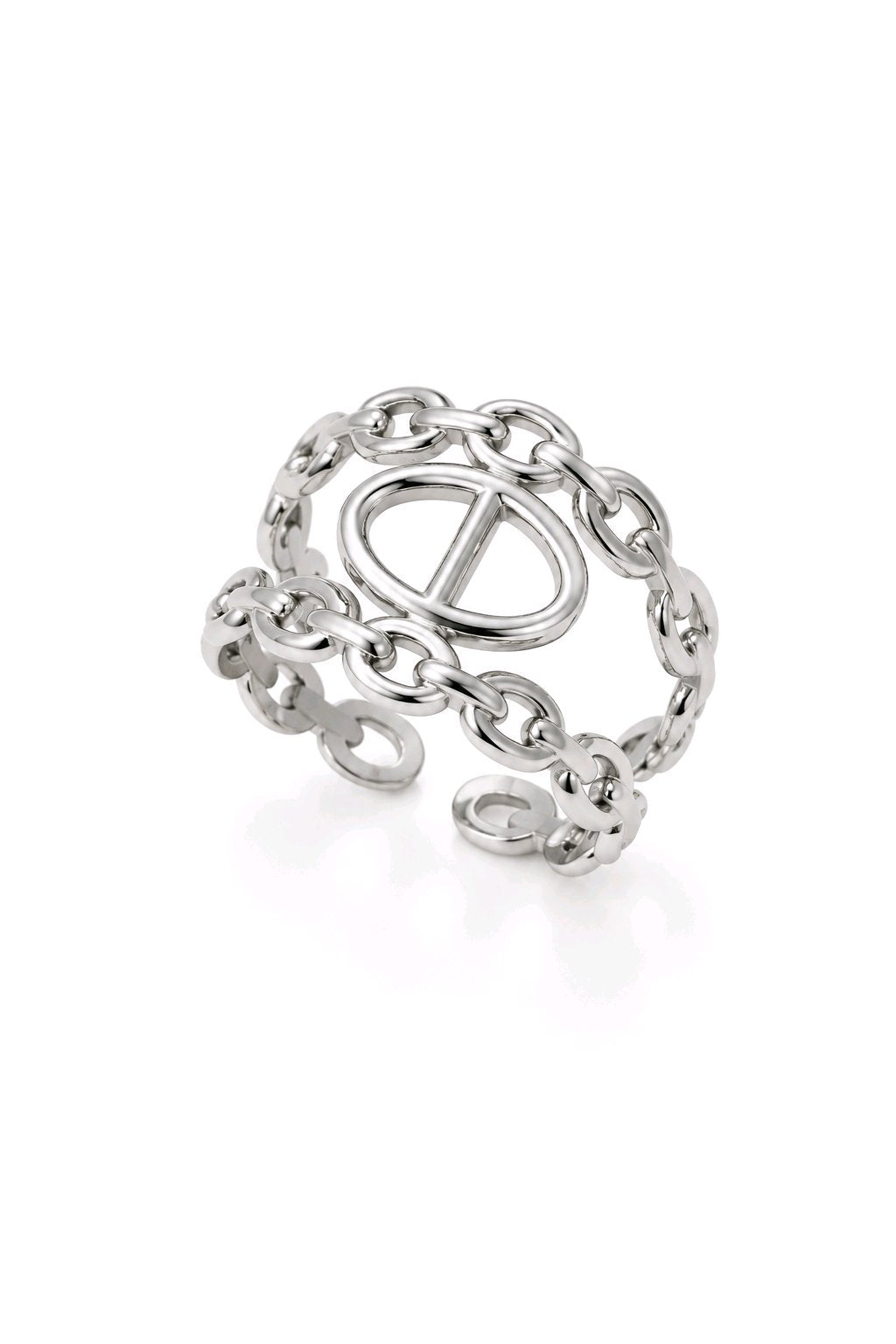 Bague Maillons Ajustable en Acier Inoxydable