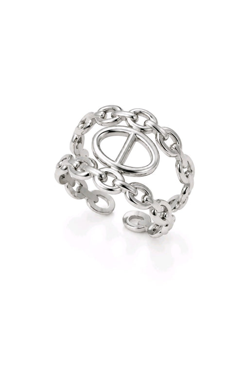 Bague Maillons Ajustable en Acier Inoxydable