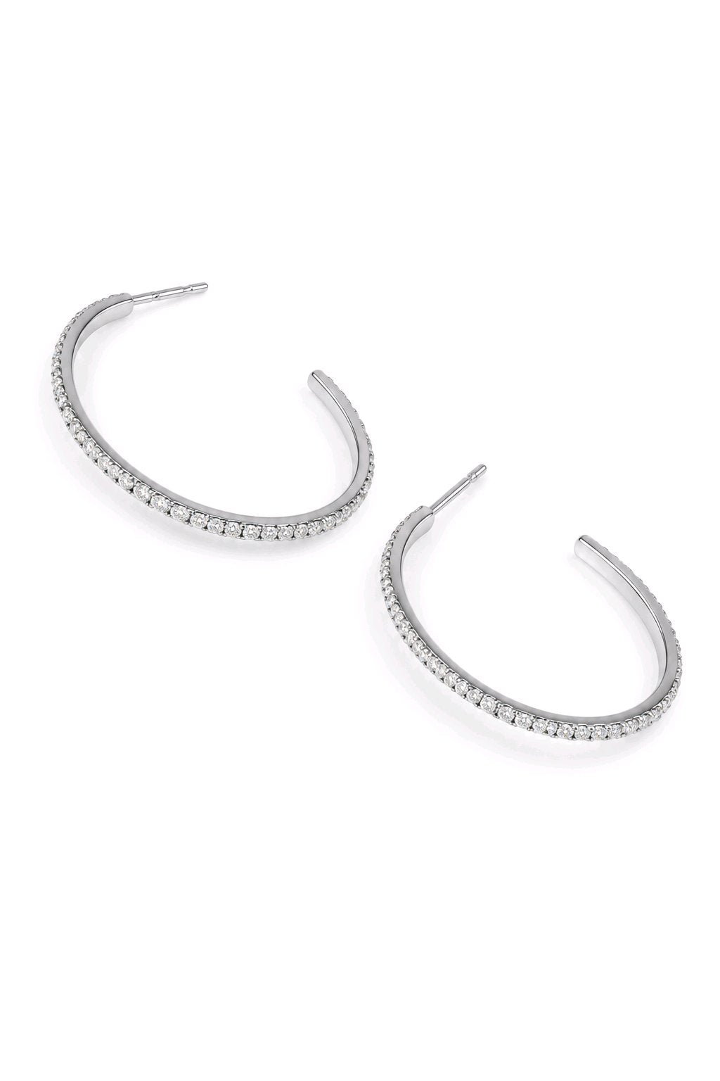 Boucles d'Oreilles Créoles Ovales Zircon en Acier Inoxydable – Élégance Intemporelle
