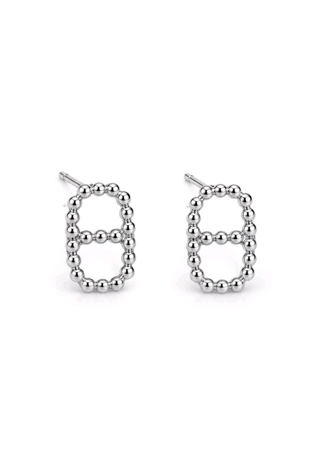 Boucles d'Oreilles Maillon Perlé en Acier Inoxydable – Élégance Minimaliste