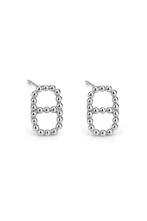 Boucles d'Oreilles Maillon Perlé en Acier Inoxydable – Élégance Minimaliste