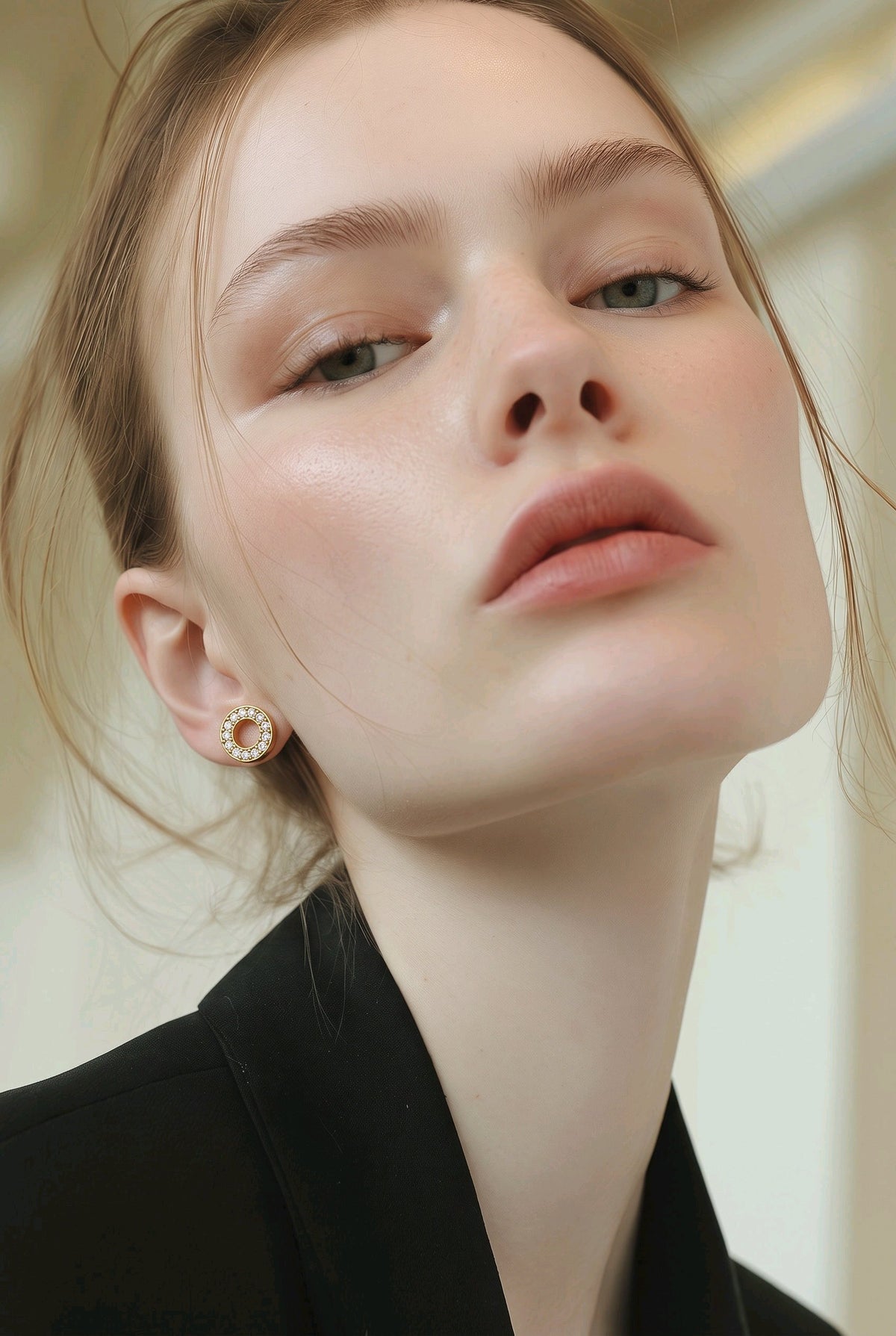 Boucles d'Oreilles Puces Cercle Zircon en Acier Inoxydable – Élégance Discrète