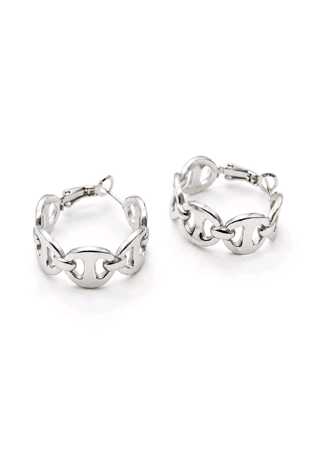 Boucles d’Oreilles Créoles Chaîne en Acier Inoxydable