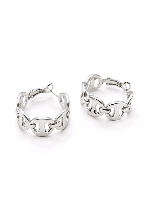 Boucles d’Oreilles Créoles Chaîne en Acier Inoxydable