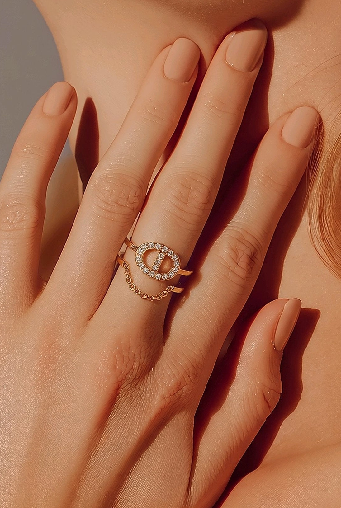 Bague ajustable Maille Marine Strass – Chic & Lumineuse