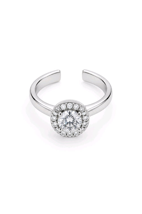Bague Strass Ajustable en Acier Inoxydable – Élégance Intemporelle