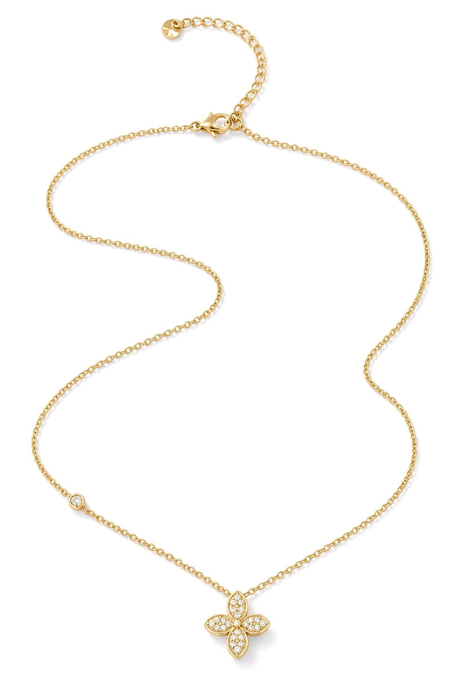 Collier pendentif trèfle strass acier inoxydable