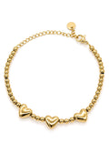 Bracelet perles & cœurs acier inoxydable