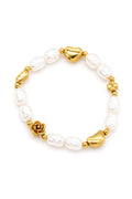 Bracelet perles baroques élastique acier inoxydable