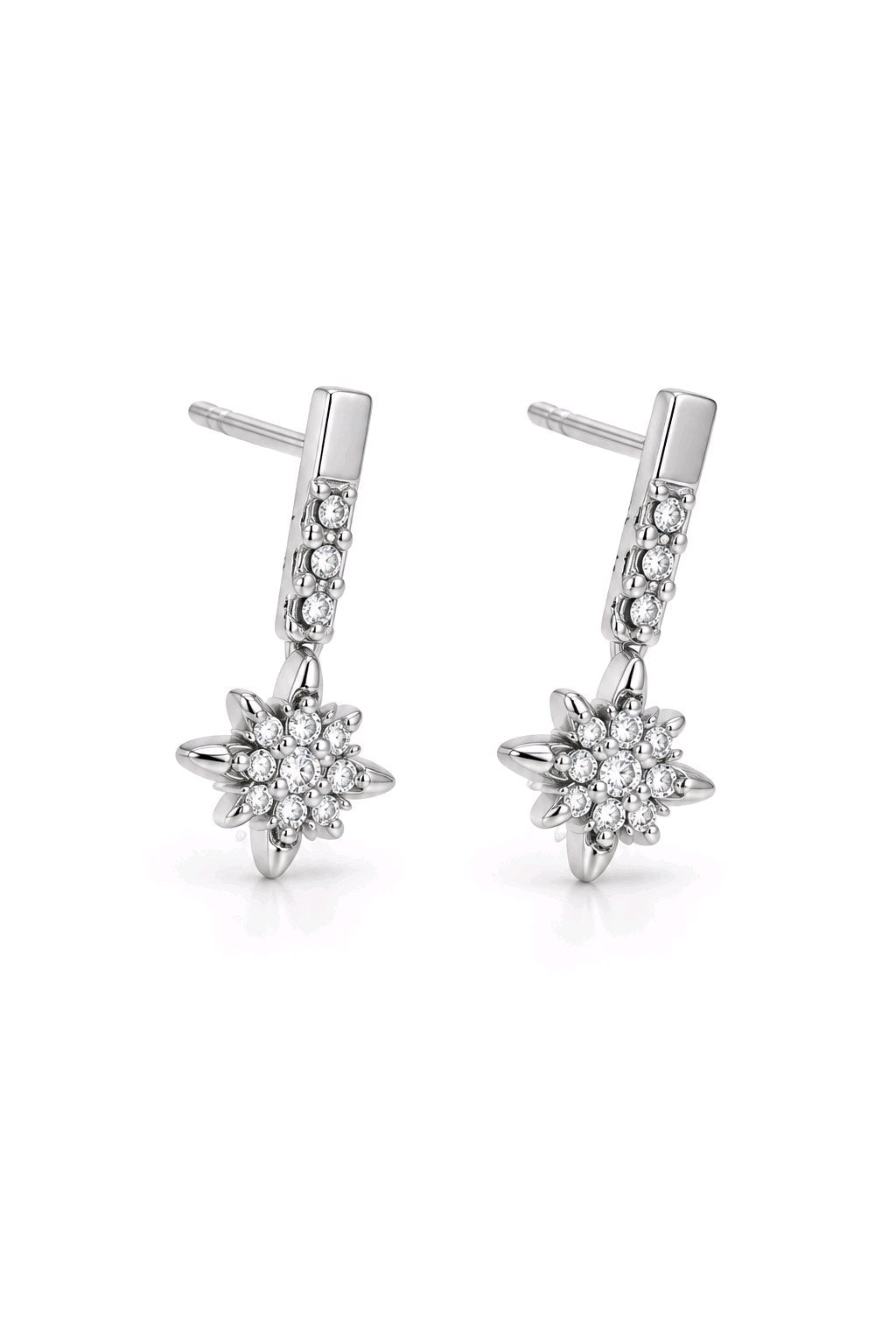 Boucles d’Oreilles Étoile Strass – Acier Inoxydable