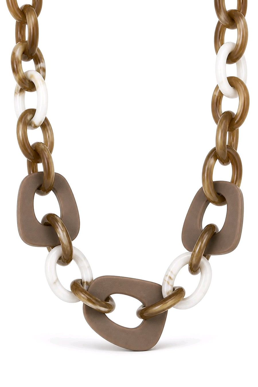 Collier gros maille anneau résine en acier inoxydable
