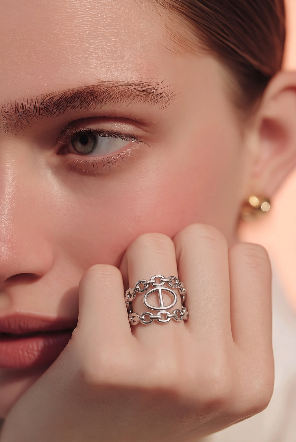 Bague Maillons Ajustable en Acier Inoxydable