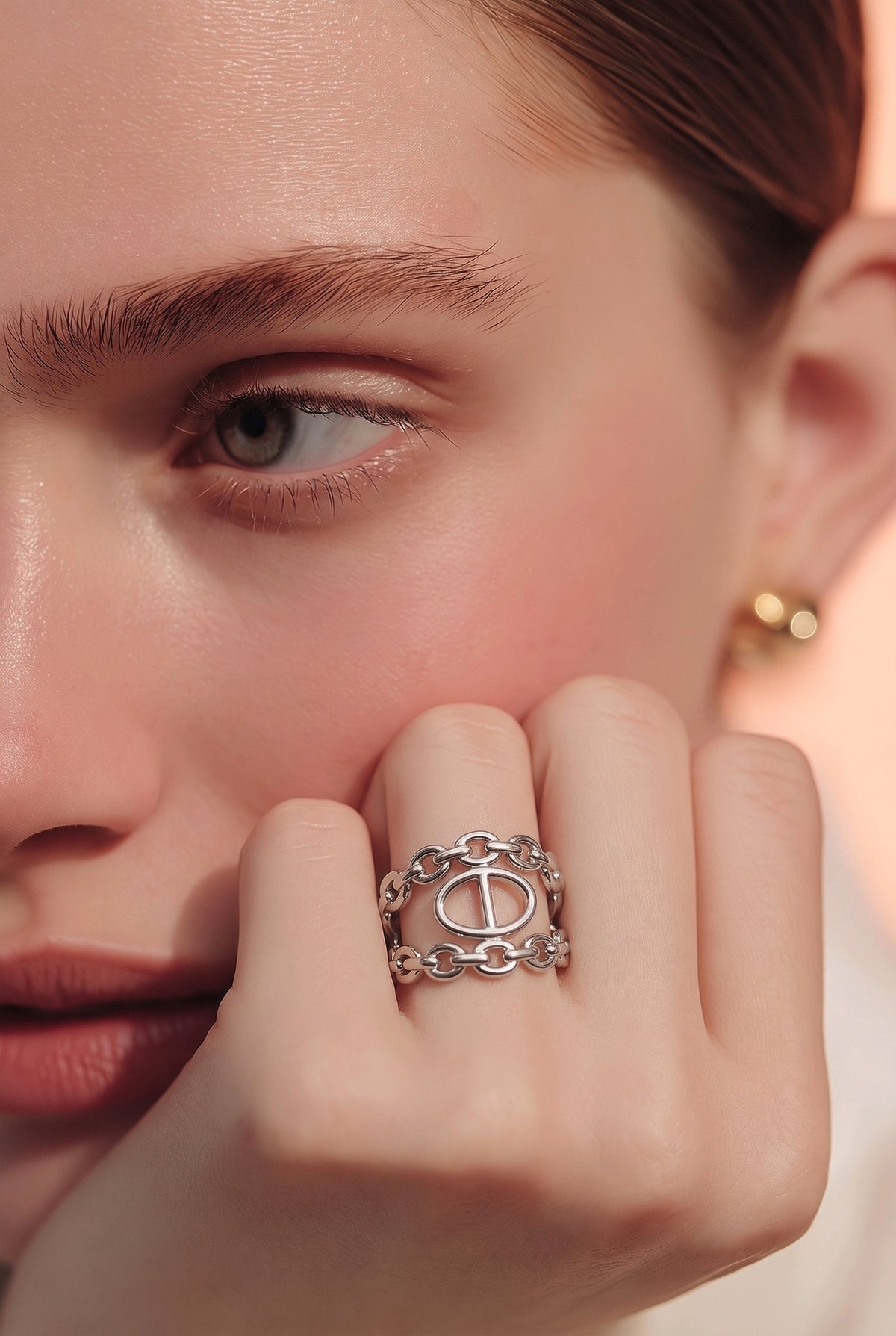 Bague Maillons Ajustable en Acier Inoxydable