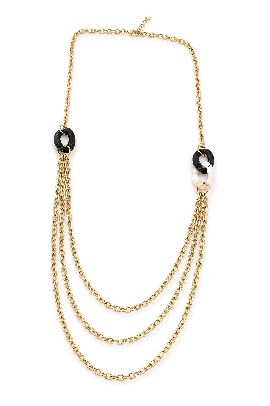 Collier long maille en résine chaîne en acier inoxydable