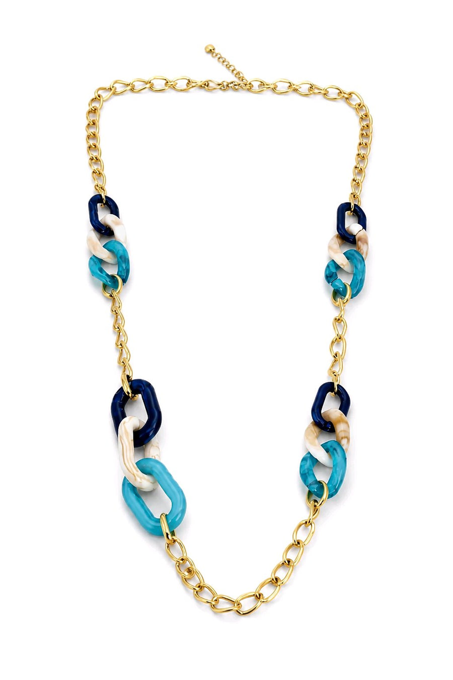 Collier long maille en résine chaîne en acier inoxydable