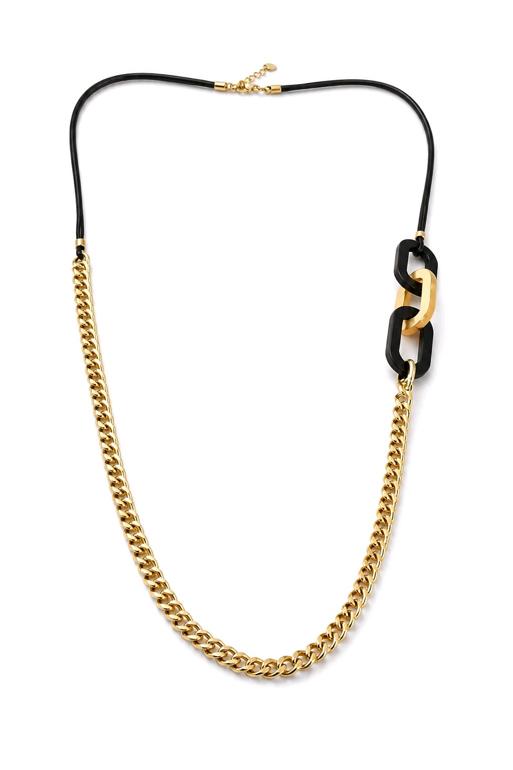 Collier long maille en résine chaîne en acier inoxydable
