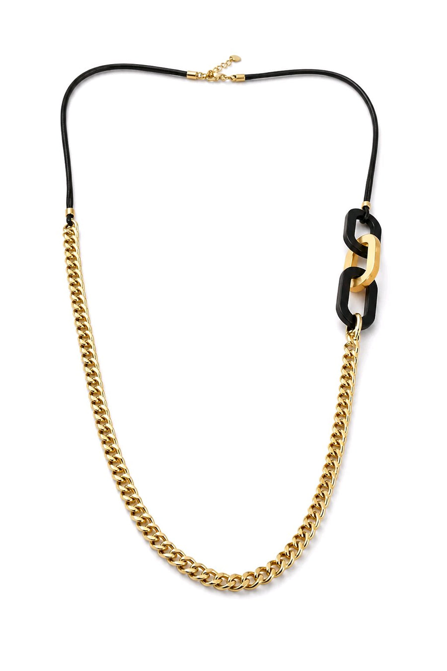 Collier long maille en résine chaîne en acier inoxydable