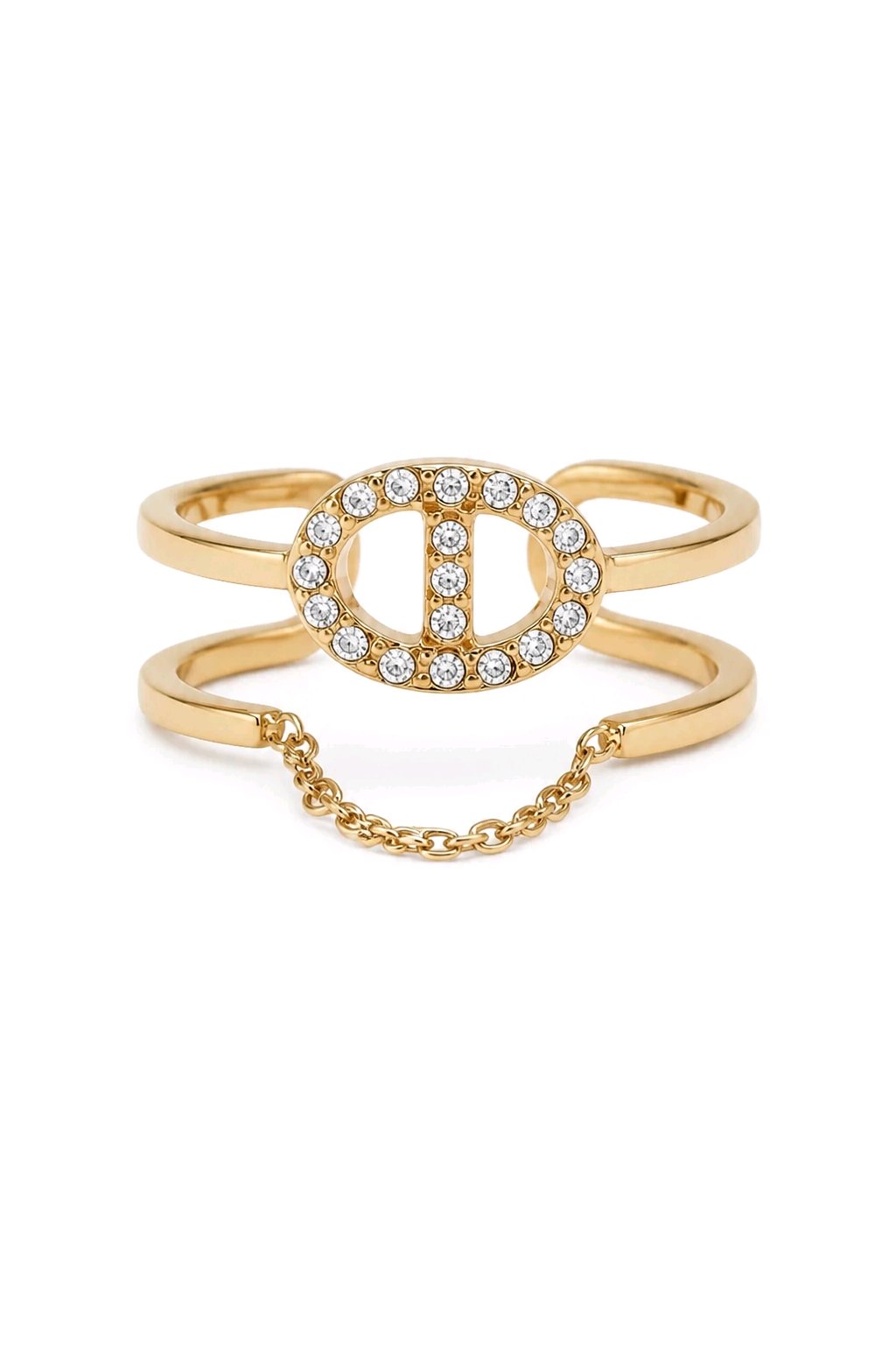 Bague ajustable Maille Marine Strass – Chic & Lumineuse