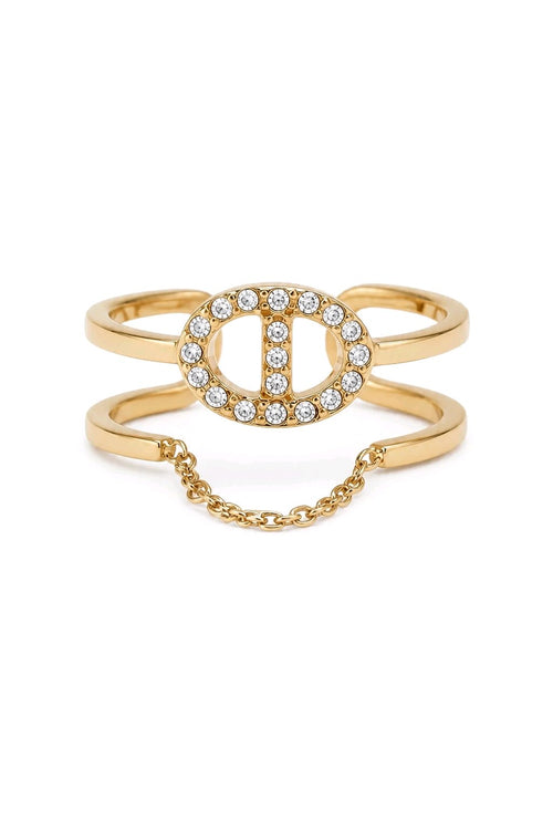 Bague ajustable Maille Marine Strass – Chic & Lumineuse