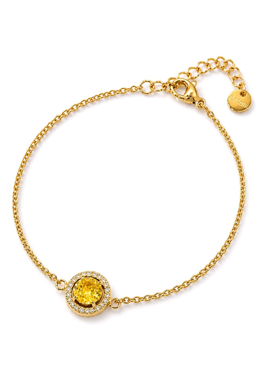Bracelet Zirconium Éclat jaune – Acier Inoxydable
